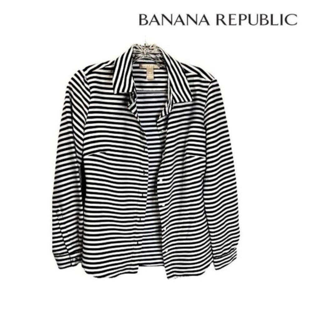 Banana Republic Womens Button Down V Neck Shirts Long‎ Sleeve Top